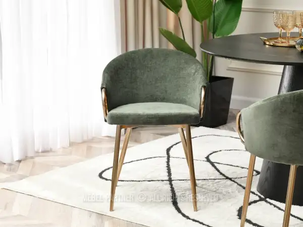 Krzesło tapicerowane zielone - nowoczesny design