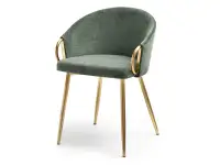 Produkt: Krzesło clara zielony tkanina, podstawa złoty