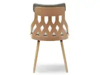 Krzesło CRABI z bukowego drewna giętego i szarej tkaniny - tył