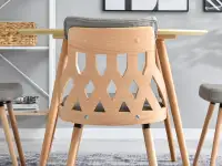 Krzesło CRABI z bukowego drewna giętego i szarej tkaniny - gięte drewno