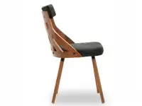Ażurowe krzesło z drewna giętego CRABI orzech-czarny - profil