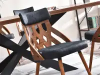 Ażurowe krzesło z drewna giętego CRABI orzech-czarny - stylowe siedzisko