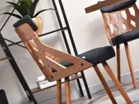 Ażurowe krzesło z drewna giętego CRABI orzech-czarny - gięte drewno