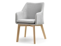 Krzesło DORI WOOD POPIEL BOUCLE NOGA DREWNO
