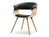 Produkt: Krzesło elina dąb-czarny skóra ekologiczna, podstawa dąb