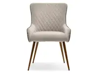 Krzesło z pikowaniem EMANU BEŻOWE tapicerowane do salonu - przód