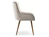 Krzesło z pikowaniem EMANU BEŻOWE tapicerowane do salonu - bok