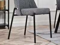 Krzesło jadalniane ERNEST GRAFIT - CZARNE NOGI - stabilna podstawa