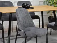 Krzesło ernest grafit tkanina, podstawa czarny