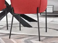 Krzesło kubełkowe FELICE CZERWONE NA CZARNEJ PODSTAWIE