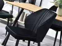 Krzesło welurowe GASPAR CZARNE kubełkowe z przeszyciami - nowoczena forma