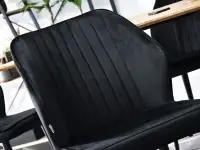 Krzesło welurowe GASPAR CZARNE kubełkowe z przeszyciami - wygodne siedzisko