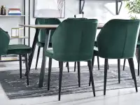 Krzesło GASPAR BUTELKOWA ZIELEŃ z przeszyciami do jadalni - tył krzesła