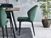 Krzesło GASPAR BUTELKOWA ZIELEŃ z przeszyciami do jadalni - profil