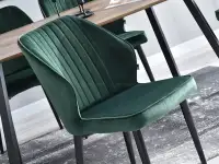 Krzesło GASPAR BUTELKOWA ZIELEŃ z przeszyciami do jadalni - komfortowe siedzisko