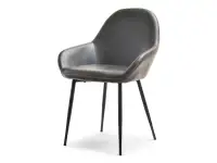 Produkt: Krzesło gemma szary skóra ekologiczna, podstawa czarny