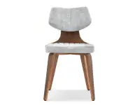 Krzesło drewniane IDRIS SZARA TKANINA - ORZECH - przód