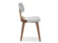 Krzesło drewniane IDRIS SZARA TKANINA - ORZECH - bok