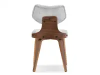 Krzesło drewniane IDRIS SZARA TKANINA - ORZECH - tył
