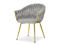 Produkt: krzesło iris szary welur, podstawa złoty