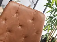 Industrialne krzesło LAMIA BRĄZ ze skóry anticz pikowaniem - pikowane detale