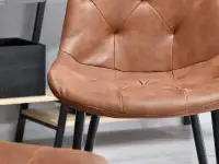 Industrialne krzesło LAMIA BRĄZ ze skóry anticz pikowaniem - detale