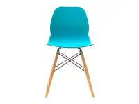 Nowoczesne krzesło z tworzywa LEAF turkusowe - wygląd przodu.