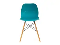 Nowoczesne krzesło z tworzywa LEAF turkusowe - wygląd tyłu.