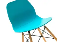 Nowoczesne krzesło z tworzywa LEAF turkusowe - zbliżenie na shell.