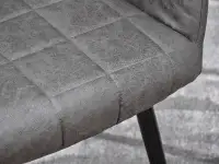 Krzesło z podłokietnikami LOGAN SZARE COWBOY Z CZARNA NOGĄ - oryginalna tkanina