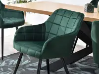 Kubełkowe krzesło LOGAN BUTELKOWA ZIELEŃ NA CZARNEJ NODZE - nowoczesna forma