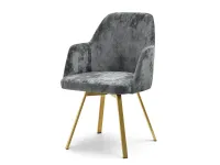 Produkt: krzesło lui-rot ciemnoszary welur, podstawa złoty