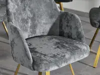 Krzesło LUI ROT CIEMNOSZARE - ZŁOTE NOGI - miękkie siedzisko