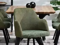 Krzesło LUI ROT CIEMNOZIELONE TKANINA I STAL - kubełkowa forma siedziska