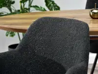 Krzesło obrotowe LUI ROT CZARNE BOUCLE METAL - unikatowa struktura tkaniny