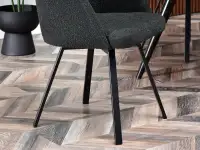 Krzesło obrotowe LUI ROT CZARNE BOUCLE METAL - podstawa z funkcją obrotu