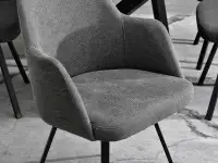 Nowoczesne krzesło LUI ROT GRAFIT NOGA STAL - miękkie siedzisko