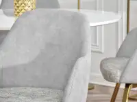 Obrotowe krzesło LUI ROT JASNOSZARE ZŁOTA NOGA - stylowa tkanina