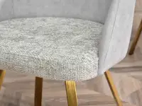 Obrotowe krzesło LUI ROT JASNOSZARE ZŁOTA NOGA - wyjątkowa tkanina 