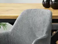 Obrotowe krzesło tapicerowane LUI ROT SZARE - CZARNE NOGI - wyjątkowa tkanina