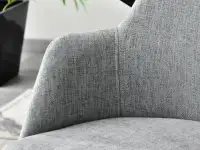 Obrotowe krzesło tapicerowane LUI ROT SZARE - CZARNE NOGI - charakterystyczne detale