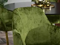 Welurowe krzesło obracane LUI ROT ZIELONE - ZŁOTE NOGI - unikatowa tkanina