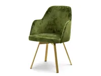 Produkt: krzesło lui-rot zielony welur, podstawa złoty
