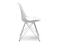 Krzesło z tworzywa LUIS ROD BIAŁE skóra eko + noga chrom - profil