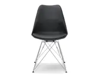 Krzesło z tworzywa LUIS ROD CZARNE skóra eko + noga chrom - prżód