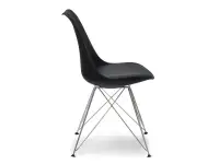 Krzesło z tworzywa LUIS ROD CZARNE skóra eko + noga chrom - profil