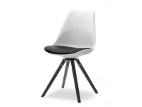 Produkt: Krzesło obrotowe luis rot biało czarny skóra ekologiczna, podstawa buk