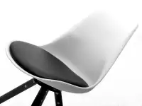 Krzesło z tworzywa LUIS ROT biało - czarne - siedzisko i oparcie