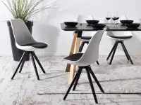 Krzesło z tworzywa LUIS ROT biało - czarne - profil krzesła