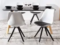 Krzesło z tworzywa LUIS ROT biało - czarne - tył krzesła